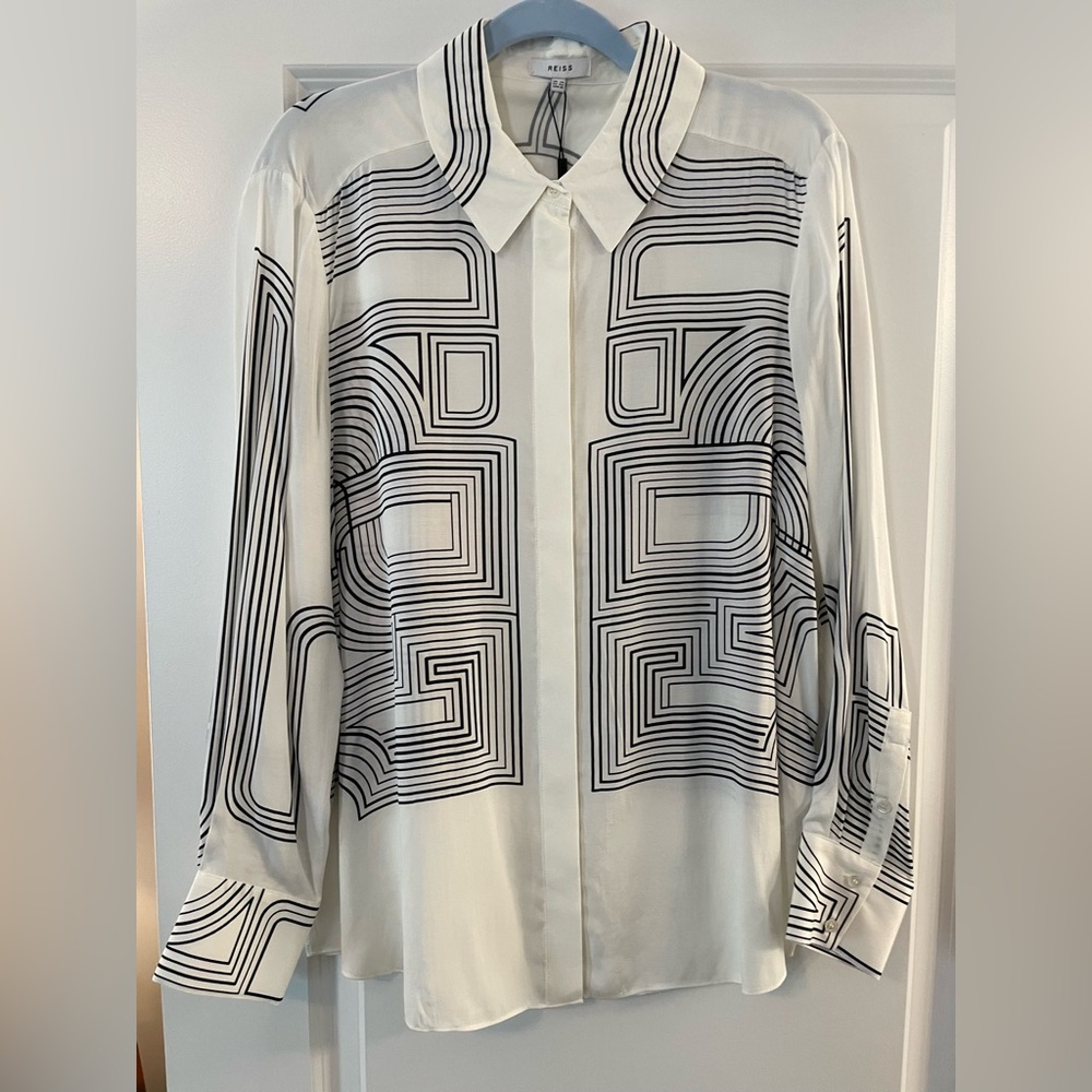 Reiss Geo Print Blouse